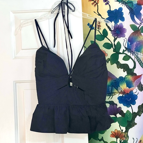 NWT Ulla Johnson Essie Peplum Top Noir (Black) - Picture 11 of 16